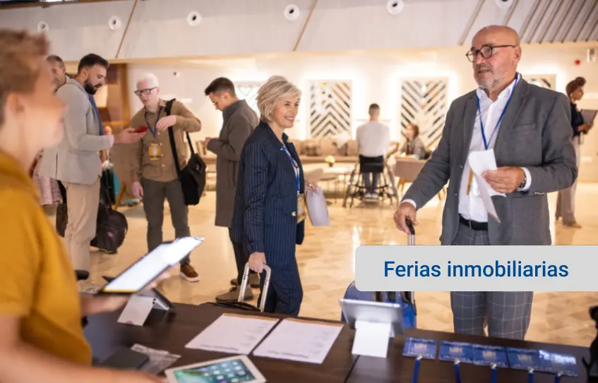 varias personas en evento inmobiliario